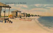 Cabanas on Rest Beach, Key West, Florida c1940s