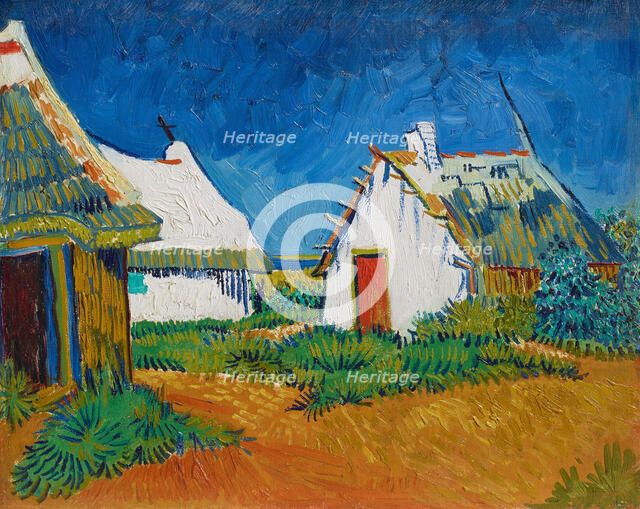 Cabanes blanches aux Saintes-Maries (Three white cottages in Saintes-Maries), 1888.