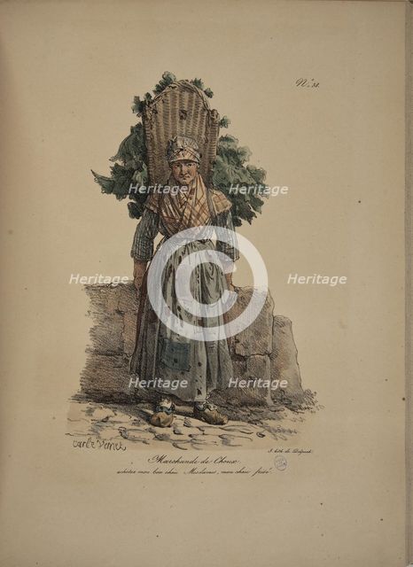 Cabbage seller. From the Series "Cris de Paris" (The Cries of Paris), 1815. Creator: Vernet, Carle (1758-1836).