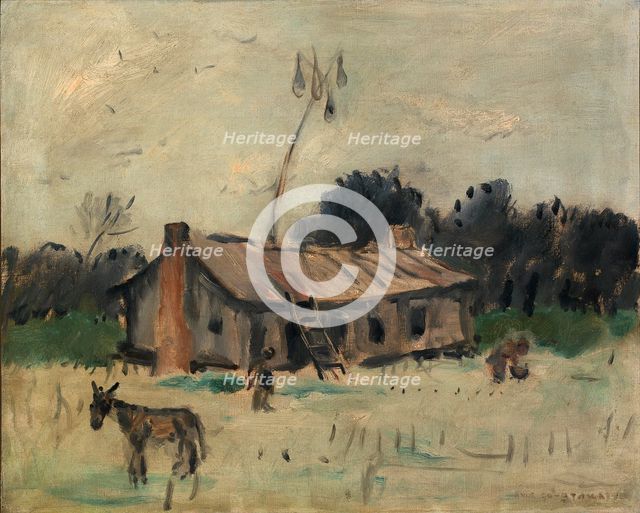 Cabin in Alabama, ca. 1915-1925. Creator: Anne Goldthwaite.