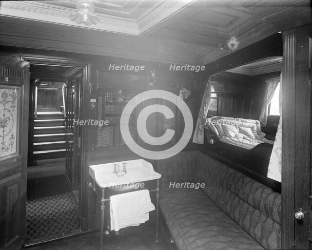 Cabin on the steam yacht 'Venetia', 1920. Creator: Kirk & Sons of Cowes.