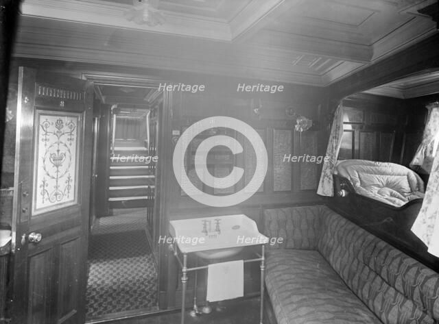 Cabin on the steam yacht 'Venetia', 1920. Creator: Kirk & Sons of Cowes.