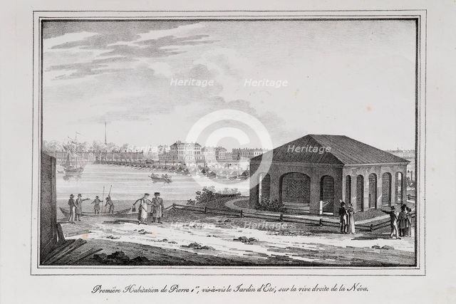 Cabin of Peter the Great (Series Views of Saint Petersburg), 1820s. Artist: Pluchart, Alexander (1777-1827)