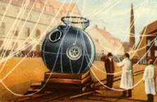 Cabin of Piccard's altitude research balloon, 1931, (1932). Creator: Unknown