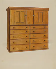 Cabinet with Drawers, c. 1937. Creator: Irving I. Smith
