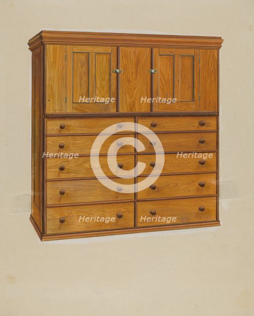 Cabinet with Drawers, c. 1937. Creator: Irving I. Smith.