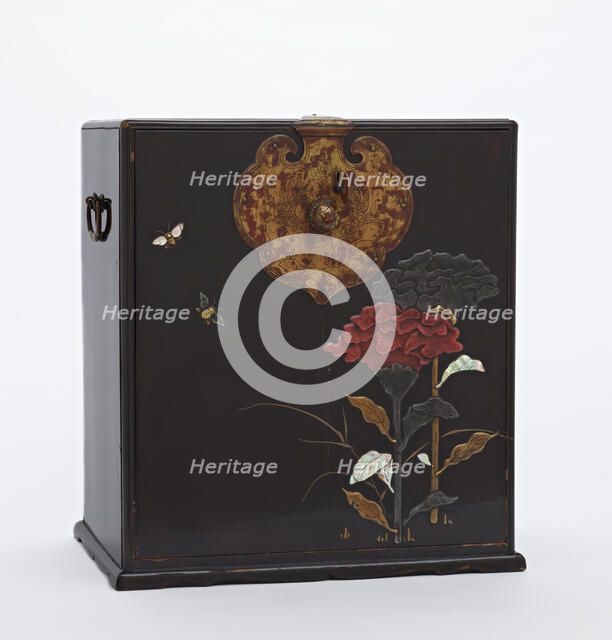 Cabinet with gilded metal fittings, Edo period, late 17th-mid 18th century. Creator: Haritsu Ogawa.