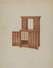 Cabinet, with Ivory Keyholes, c. 1937. Creator: William Kieckhofel