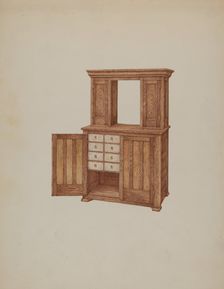 Cabinet, with Ivory Keyholes, c. 1937. Creator: William Kieckhofel