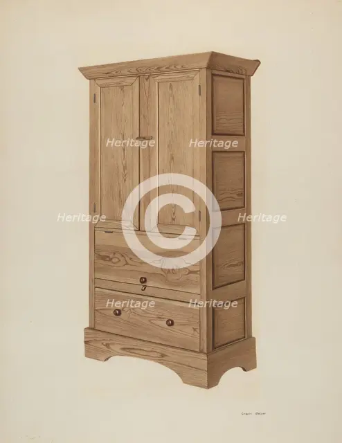 Cabinet, c. 1940. Creator: Grace Bolser.