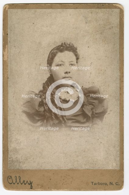 Cabinet card of an unidentified member of the Vass family, 1880-1917. Creator: Sidney Rufus Alley.