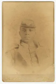 Cabinet card of Col. Charles Young as a cadet at West Point, 1889. Creator: Pach Bros