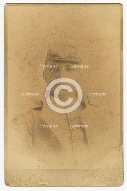 Cabinet card of Col. Charles Young as a cadet at West Point, 1889. Creator: Pach Bros.