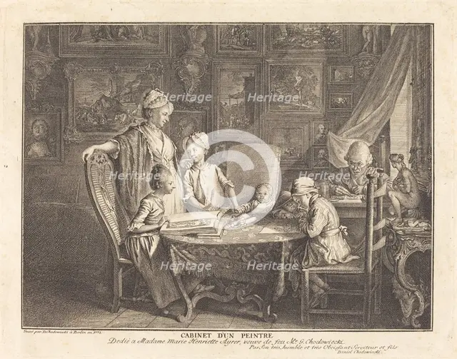 Cabinet d'un Peintre, 1771. Creator: Daniel Nikolaus Chodowiecki.