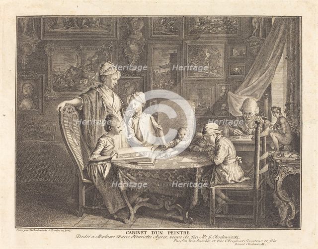 Cabinet d'un Peintre, 1771. Creator: Daniel Nikolaus Chodowiecki.