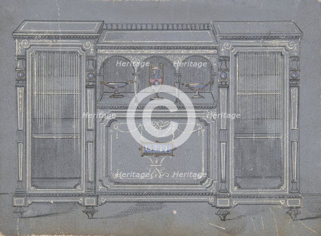 Cabinet Design with a Porcelain Plaque, 19th century. Creator: Anon.