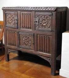 Cabinet or Double Hutch, British, probably 19th or 20th century (15th century style). Creator: Unknown
