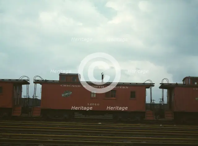 Caboose on the caboose track at C & NW RR's Proviso yard, Chicago, Ill., 1943. Creator: Jack Delano.