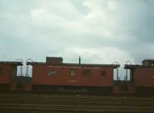 Caboose on the caboose track at C & NW RR's Proviso yard, Chicago, Ill., 1943. Creator: Jack Delano