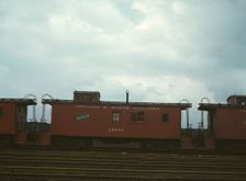 Caboose on the caboose track at C & NW RR's Proviso yard, Chicago, Ill., 1943. Creator: Jack Delano