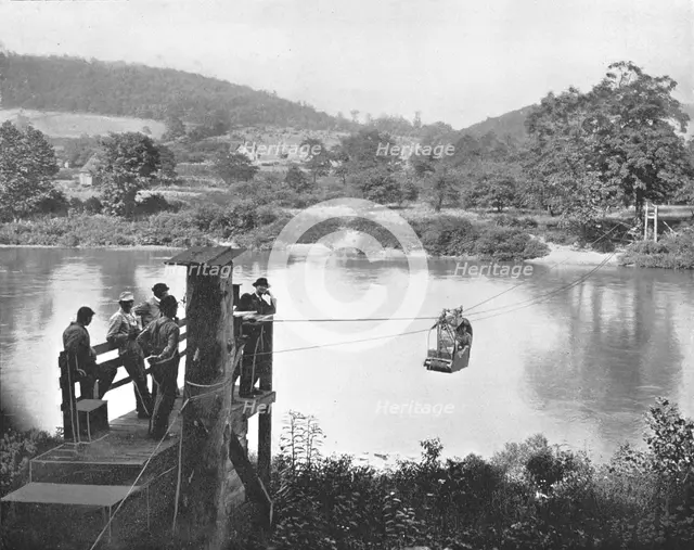 Cable Ferry, near La Colle, Pennsylvania, USA, c1900.  Creator: Unknown.