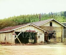 Cable railway from the Tiazhelyi mine, 1910. Creator: Sergey Mikhaylovich Prokudin-Gorsky