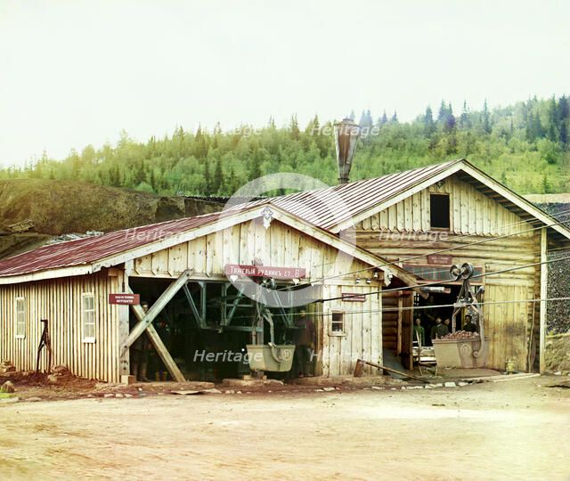 Cable railway from the Tiazhelyi mine, 1910. Creator: Sergey Mikhaylovich Prokudin-Gorsky.