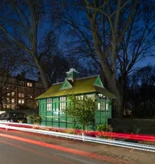 Cabmen's Shelter from the north-west, Wellington Place, St John's Wood, Westminster, London, 2024. Creator: Chris Redgrave