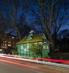 Cabmen's Shelter from the north-west, Wellington Place, St John's Wood, Westminster, London, 2024. Creator: Chris Redgrave