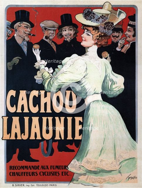 Cachou Lajaunie. Recommandé aux Fumeurs Chauffeurs Cyclistes etc, c. 1890. Artist: Tamagno, Francisco (1851-1923)