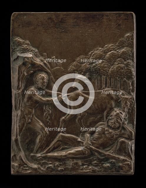 Cacus Stealing the Cattle of Geryon from Hercules, late 15th - early 16th century. Creator: Moderno.