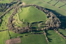 Cadbury Castle, the earthwork remains of an Iron Age hillfort, Somerset, 2019. Creator: Damian Grady