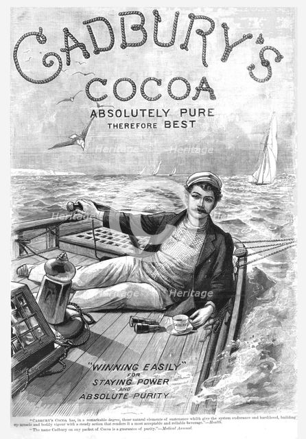 ''Cadbury's Cocoa, Absolutely Pure Therefore Best', 1890. Creator: Unknown.