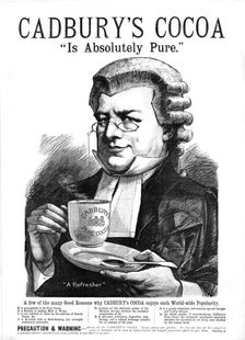 Cadbury's Cocoa "Is Absolutely Pure." , 1888. Creator: Unknown