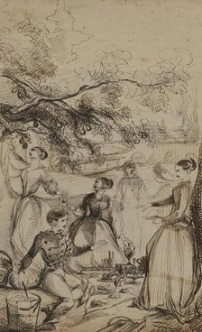 Cadet Days (Picnic), 1852. Creator: Francis Laurens Vinton