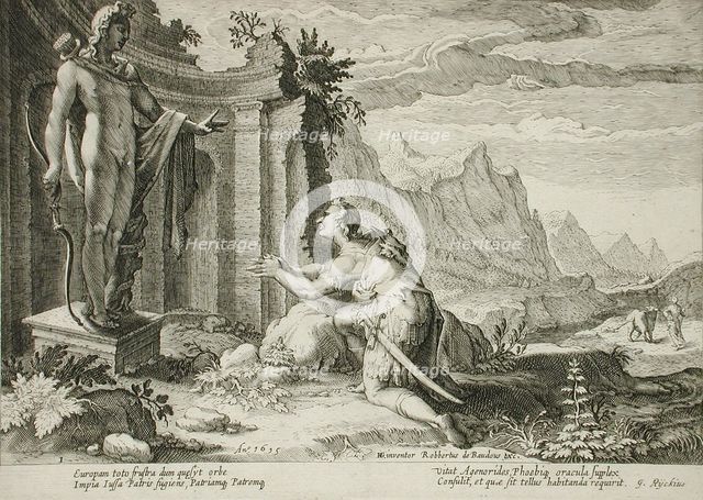 Cadmus Asks the Delphic Oracle Where He Can Find his Sister, Europa, published 1615. Creator: Hendrik Goltzius.