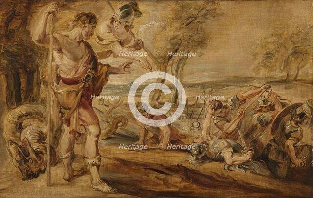 Cadmus, Guided by Minerva, Observes the Spartoi Fighting, before 1747. Creator: Unknown.