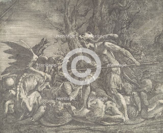 Cadmus killing the Dragon, ca. 1540-45. Creator: Leon Davent.