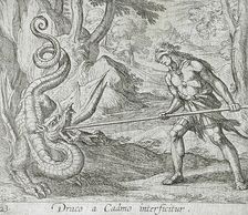 Cadmus Killing the Serpent, published 1606. Creators: Antonio Tempesta, Wilhelm Janson