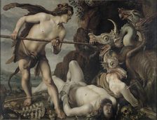 Cadmus Slaying the Dragon, 1610-1620. Creator: Timm, Reinhold (1616-1639)