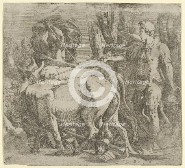 Cadmus Tilling the Field Where He Sowed the Dragon's Teeth, 1540-45. Creator: Antonio Fantuzzi.