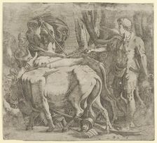 Cadmus Tilling the Field Where He Sowed the Dragon's Teeth, 1540-45. Creator: Antonio Fantuzzi