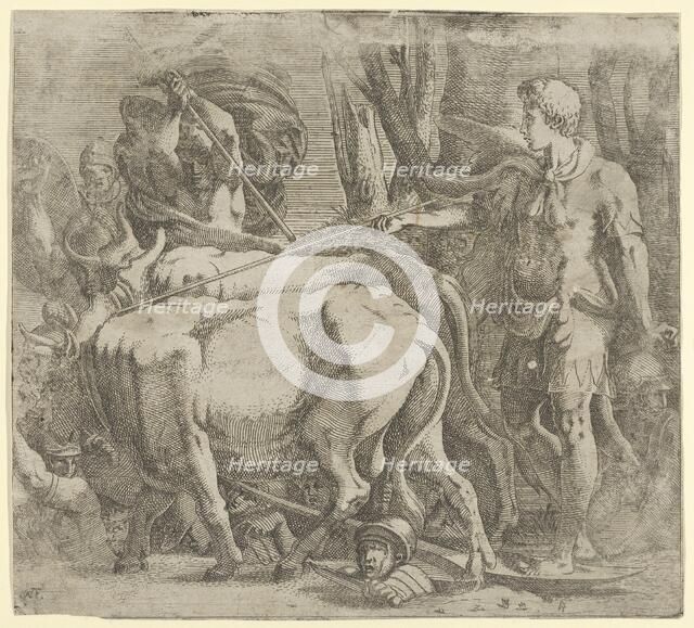 Cadmus Tilling the Field Where He Sowed the Dragon's Teeth, 1540-45. Creator: Antonio Fantuzzi.