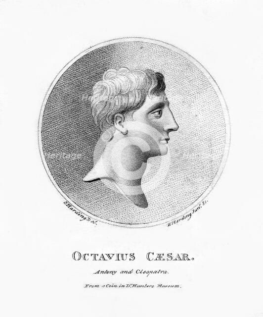 Caesar Augustus, Roman emperor, (19th century). Artist: E Harding