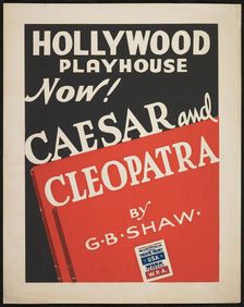 Caesar and Cleopatra, Los Angeles, 1938. Creator: Unknown