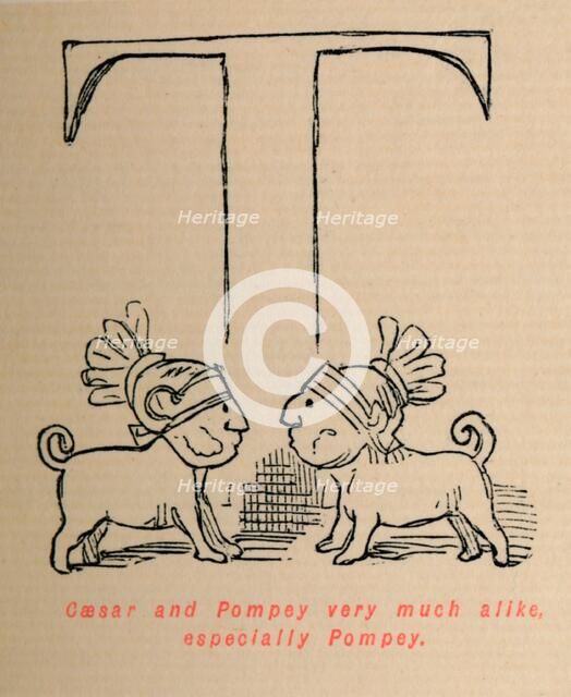 'Caesar and Pompey very much alike especially Pompey', 1852. Artist: John Leech.