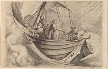 Caesar Crossing Stormy Seas, 1634. Creator: Willem Basse