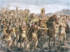 Caesar Crossing the Rubicon 1890. Creator: Unknown