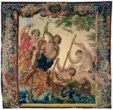 Caesar Embarks by Boat to Join His Army from The Story of Caesar and Cleopatra, Flanders, c. 1680. Creator: Gerard Peemans