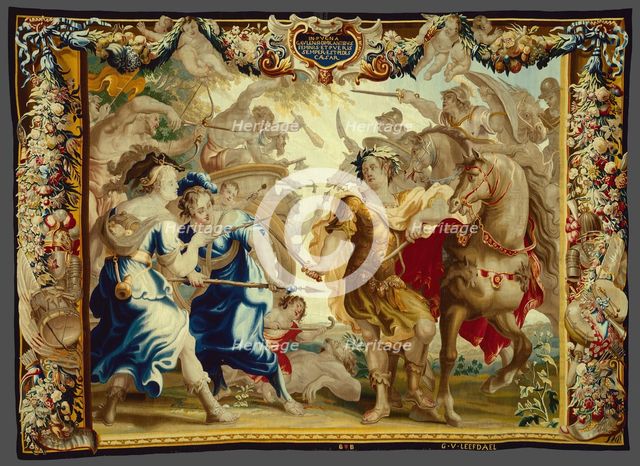 Caesar in the Gallic Wars from The Story of Caesar and Cleopatra, Flanders, c. 1680. Creator: Willem van Leefdael.